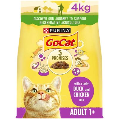 Purina Go Cat Chicken & Duck Dry Cat Food - Adult 4kg Purina Go Cat Chicken & Duck Dry Cat Food - Adult 4kg