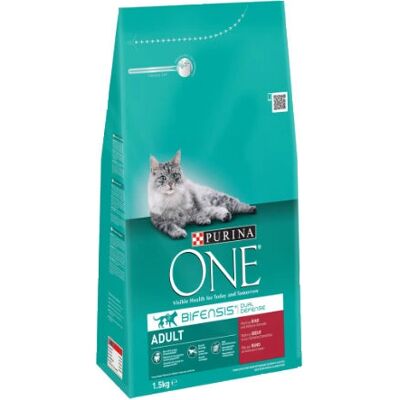 Purina One Adult Rind Vollkorn Katzenfutter - 1,5kg Trockenfutter Purina One Adult Rind Vollkorn Katzenfutter - 1,5kg Trockenfutter