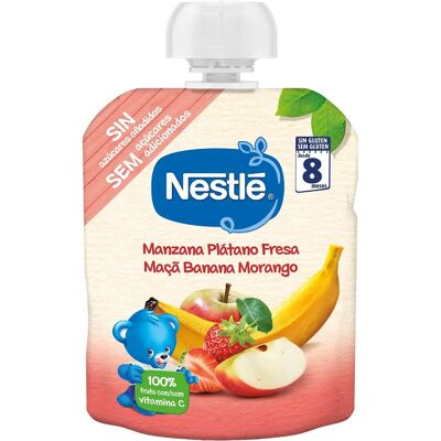 Nestlé Maçã Banana Morango Comida para Bebês - Embalagem Nestlé Maçã Banana Morango Comida para Bebês - Embalagem