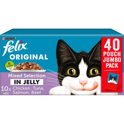 Felix Felix Poches pour Chat - Gelée, Variété, 40x100g - Publicité Felix Felix Poches pour Chat - Gelée, Variété, 40x100g - Publicité