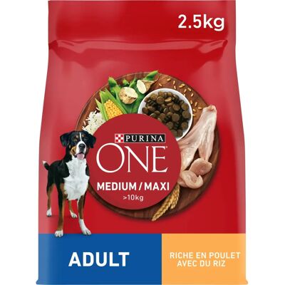 Nourriture sèche pour chiens adultes Purina One Medium/Maxi - 10kg+ - Publicité Nourriture sèche pour chiens adultes Purina One Medium/Maxi - 10kg+ - Publicité