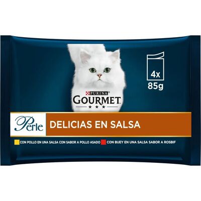 Purina Purina Pollo En Salsa Con Buey - Kat Snack - 12 Stuks Purina Purina Pollo En Salsa Con Buey - Kat Snack - 12 Stuks