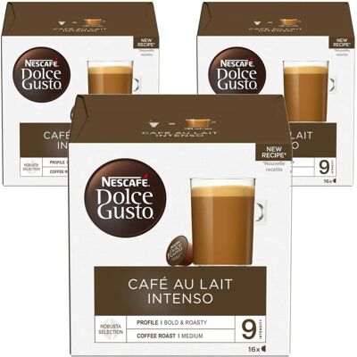Nescafe NESCAFÉ Dolce Gusto Café au Lait Intenso Capsules de Café - 48 Capsules - Publicité Nescafe NESCAFÉ Dolce Gusto Café au Lait Intenso Capsules de Café - 48 Capsules - Publicité