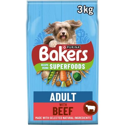 Bakers Adult Dog Beef & Veg - 3kg Bakers Adult Dog Beef & Veg - 3kg