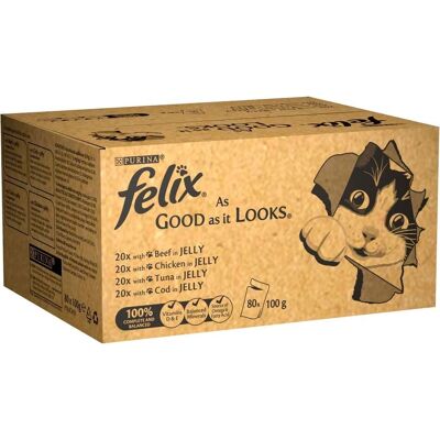 Felix Jumbo Pack Cat Food - Assorted Flavors in Jelly Felix Jumbo Pack Cat Food - Assorted Flavors in Jelly