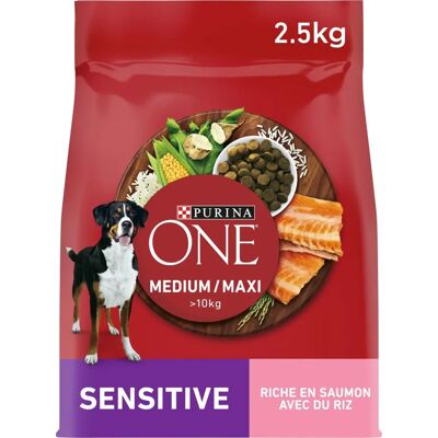 Purina One Lax & Ris hundfoder - Medium/Maxi - 2,5kg Purina One Lax & Ris hundfoder - Medium/Maxi - 2,5kg