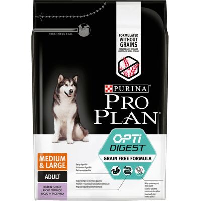 Purina Pro Plan OptiDigest Getreidefrei Mittel- & Großhunde Erwachsene mit Sensibler Verdauung Truthahn - 2,5kg Purina Pro Plan OptiDigest Getreidefrei Mittel- & Großhunde Erwachsene mit Sensibler Verdauung Truthahn - 2,5kg