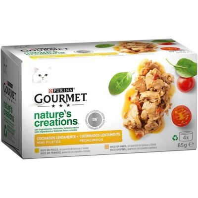 Mini Filetes Gourmet Nature's Creations Frango & Peru - Comida para gatos Mini Filetes Gourmet Nature's Creations Frango & Peru - Comida para gatos
