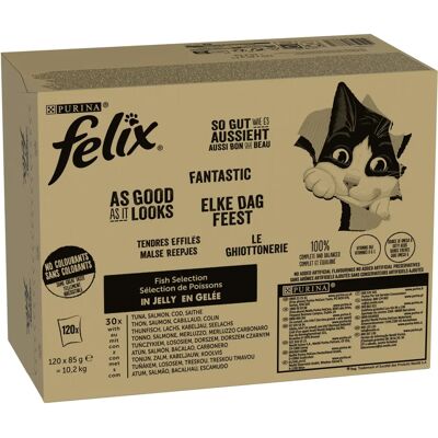 Felix: Multipack mit Fischsorten - Katzenfutter 120x85g Felix: Multipack mit Fischsorten - Katzenfutter 120x85g