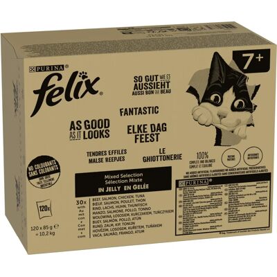 Felix: 120 x 85 g Nassfutter - Verschiedene Sorten Felix: 120 x 85 g Nassfutter - Verschiedene Sorten