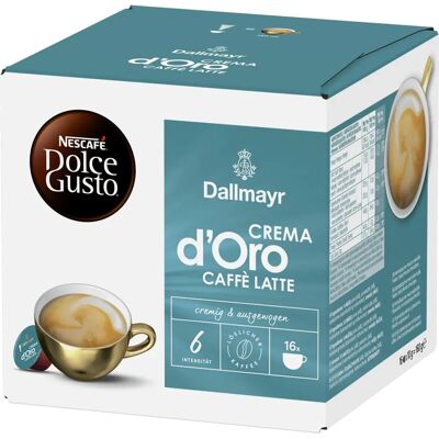 Capsules Latte Crema D'Oro Dallmayr - 16 pièces - Publicité Capsules Latte Crema D'Oro Dallmayr - 16 pièces - Publicité