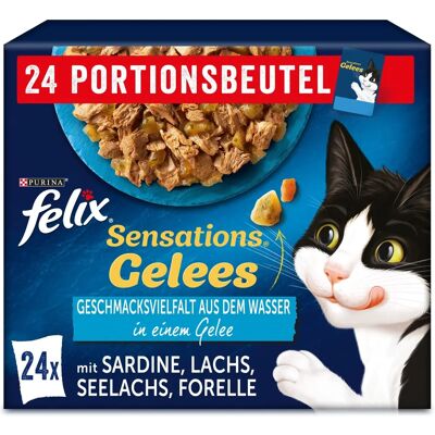 FELIX - Vuxen kattmat - Sardin & Morot, Lax & Räkor, Torsk & Tomat - 4 x 85g FELIX - Vuxen kattmat - Sardin & Morot, Lax & Räkor, Torsk & Tomat - 4 x 85g