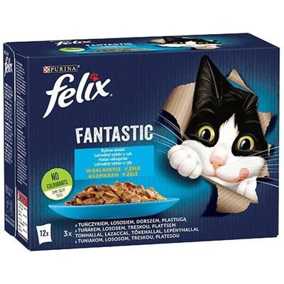 Purina Kissan märkäruoka Lohi Tonnikala Turska - 12x85g Purina Kissan märkäruoka Lohi Tonnikala Turska - 12x85g