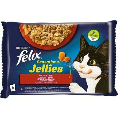Purina Nestle Felix Sensations - Marhahús, csirke, borjú zselében - Nedves macskaétel Purina Nestle Felix Sensations - Marhahús, csirke, borjú zselében - Nedves macskaétel