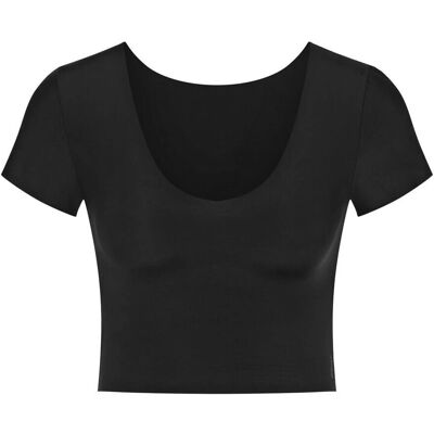 Sloggi Zero Feel 2.0 Crop Top - Svart - Sömlös, reversibel hals Sloggi Zero Feel 2.0 Crop Top - Svart - Sömlös, reversibel hals