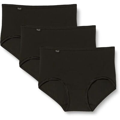 Sloggi Schwarze Baumwoll-Midi-Slips - 3er-Pack - Hohe Taille & Flache Nähte Sloggi Schwarze Baumwoll-Midi-Slips - 3er-Pack - Hohe Taille & Flache Nähte