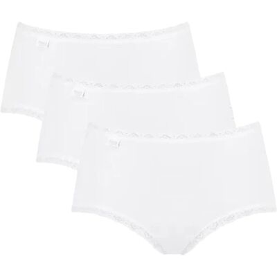 Sloggi 24/7 Culottes Midi en Coton Dentelle 3P - blanc Sloggi 24/7 Culottes Midi en Coton Dentelle 3P - blanc