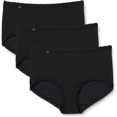Sloggi 24/7 Culottes Midi en Coton Dentelle 3P - noir Sloggi 24/7 Culottes Midi en Coton Dentelle 3P - noir