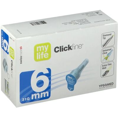 myLife Clickfine Pen-Nadeln - 6mm, 31G, 100 St - Pen-Nadeln myLife Clickfine Pen-Nadeln - 6mm, 31G, 100 St - Pen-Nadeln