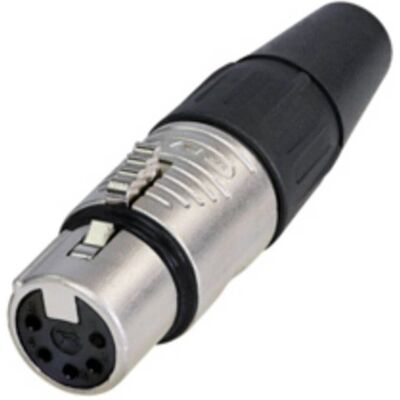 Rean RC5F-B - Conector XLR de 5 pines - Ángulo recto - Negro Rean RC5F-B - Conector XLR de 5 pines - Ángulo recto - Negro