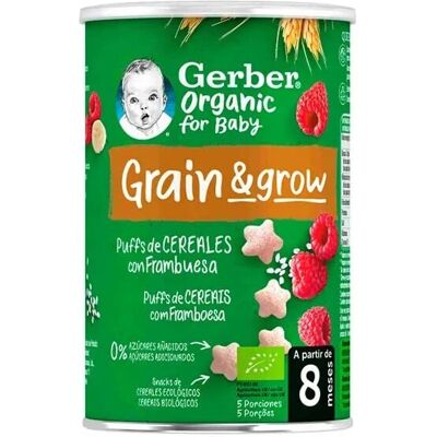 Gerber Organic Grain & Grow Cereal Puffs with Raspberry - Baby Cereal Snacks Gerber Organic Grain & Grow Cereal Puffs with Raspberry - Baby Cereal Snacks