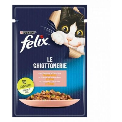 Purina Felix in Gelatina - Cibo per Gatti Salmone e Zucchine Purina Felix in Gelatina - Cibo per Gatti Salmone e Zucchine