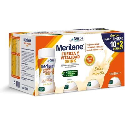 Bebida de Vainilla Meritene - Apoya Músculos y Huesos - 12 Unidades Bebida de Vainilla Meritene - Apoya Músculos y Huesos - 12 Unidades