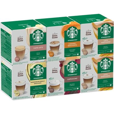 Nescafe Dolce Gusto - Starbucks White Cup Variety Pack - White - Coffee Pods Nescafe Dolce Gusto - Starbucks White Cup Variety Pack - White - Coffee Pods