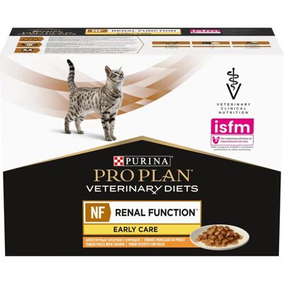 Purina Pro Plan Veterinær Dietter NF Nyrefunksjon Tidlig Pleie med Kylling Fuktig Kattemat Pose 10 x 85 g Purina Pro Plan Veterinær Dietter NF Nyrefunksjon Tidlig Pleie med Kylling Fuktig Kattemat Pose 10 x 85 g