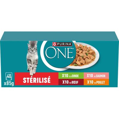 Nourriture pour Chats Purina ONE - Variétés - Pack de 40 Nourriture pour Chats Purina ONE - Variétés - Pack de 40