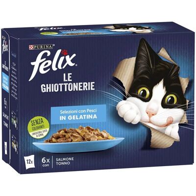 Felix Salmone e Tonno in Gelatina Multipack - Cibo per Gatti Felix Salmone e Tonno in Gelatina Multipack - Cibo per Gatti