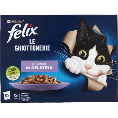 Cibo per Gatti Felix - Varianti in Gelatina - 12x85g Cibo per Gatti Felix - Varianti in Gelatina - 12x85g