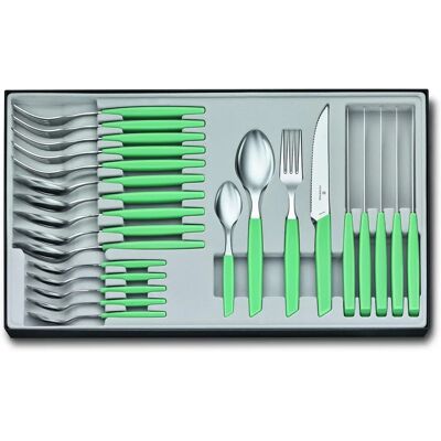 Victorinox Swiss Modern 6.9096.12W41.24 - Set di posate da 24 pezzi - verde Victorinox Swiss Modern 6.9096.12W41.24 - Set di posate da 24 pezzi - verde