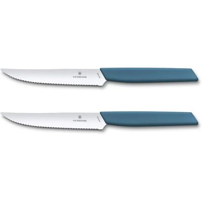Victorinox Swiss Modern Blu Set di 2 Coltelli per Bistecca Victorinox Swiss Modern Blu Set di 2 Coltelli per Bistecca