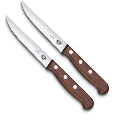 Victorinox Wood 5.1230.12G Steakmesser-Set - Gezackt, 12cm Victorinox Wood 5.1230.12G Steakmesser-Set - Gezackt, 12cm