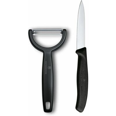 Victorinox Swiss Classic Schälmesser und Schäler - Küchenmesser-Set - Schwarz Victorinox Swiss Classic Schälmesser und Schäler - Küchenmesser-Set - Schwarz