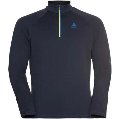 Odlo Homme Layer Intermédiaire à Zip - Chaleur, Élasthanne, Polyester recyclé Odlo Homme Layer Intermédiaire à Zip - Chaleur, Élasthanne, Polyester recyclé