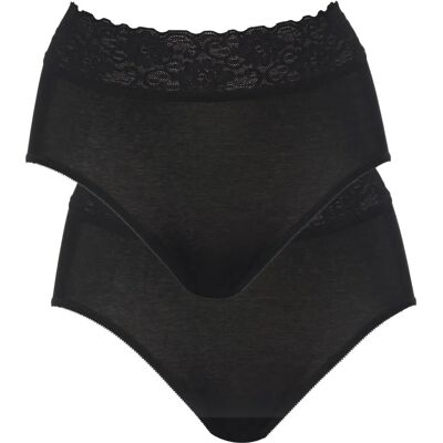 Calida Maxitruser Lycra Spitze Panty 2-pack - Zwart - Dames Calida Maxitruser Lycra Spitze Panty 2-pack - Zwart - Dames