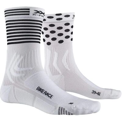 X-Bionic Bike Race Socks - Weiß, Arctic White, Punkt, Streifen - Socken X-Bionic Bike Race Socks - Weiß, Arctic White, Punkt, Streifen - Socken