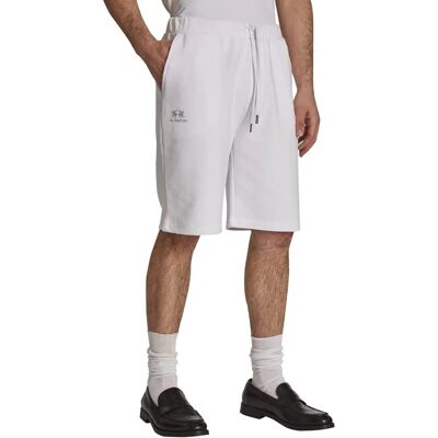 La Martina Short de sport pour hommes TMB003-FP221 - Blanc - XL La Martina Short de sport pour hommes TMB003-FP221 - Blanc - XL