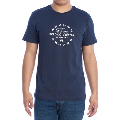 LA MARTINA YMR321-JS206 Blauwe Regular Fit T-shirt - T-shirt LA MARTINA YMR321-JS206 Blauwe Regular Fit T-shirt - T-shirt