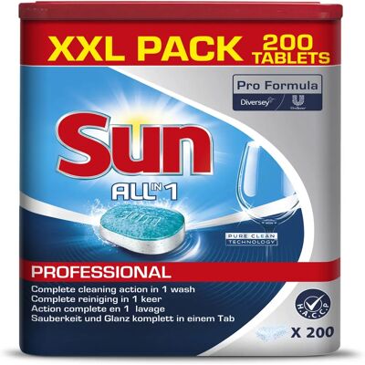 Sun Professional 200 pièces tablettes pour lave-vaisselle - Tout-en-1 - Publicité Sun Professional 200 pièces tablettes pour lave-vaisselle - Tout-en-1 - Publicité