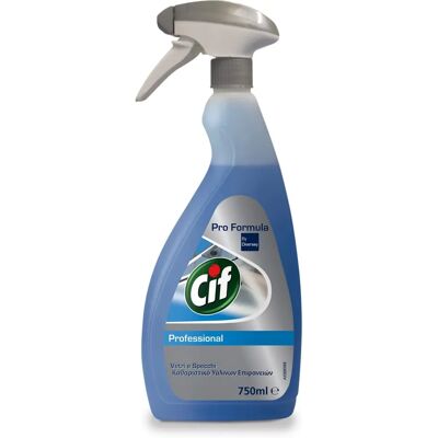 Pulitore per vetri Cif - Efficace su sporco e grasso - 0,75L Pulitore per vetri Cif - Efficace su sporco e grasso - 0,75L
