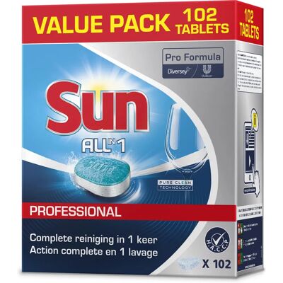 Sun - Vaatwastabletten All-in-one 102 stuks - Geschirrspülmittel Sun - Vaatwastabletten All-in-one 102 stuks - Geschirrspülmittel
