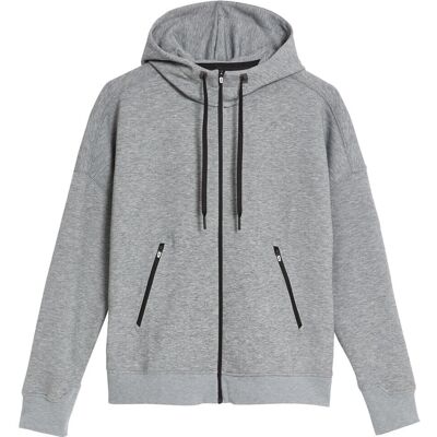 On M Szürke kapucnis pulóver cipzárral - Hoodie On M Szürke kapucnis pulóver cipzárral - Hoodie