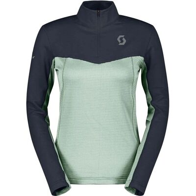 Scott Capa intermedia de forro polar ligera para mujeres - Azul/Verde - S Scott Capa intermedia de forro polar ligera para mujeres - Azul/Verde - S