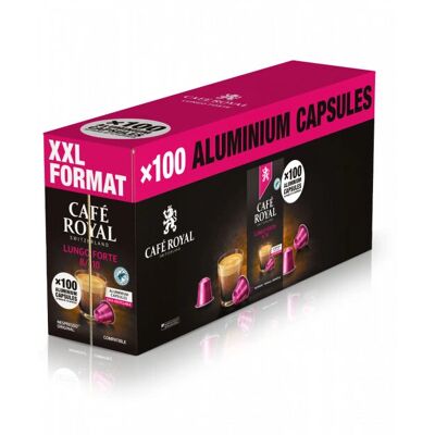 Café Royal Lungo Forte Café - 100 Capsules Compatibles Nespresso - Publicité Café Royal Lungo Forte Café - 100 Capsules Compatibles Nespresso - Publicité