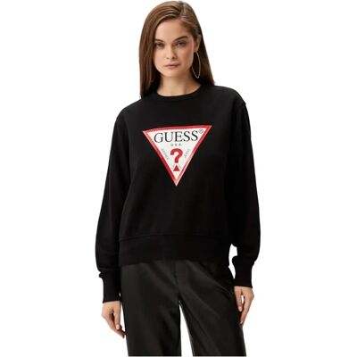 Guess W2YQ16KBA11 Sweat à capuche décontracté noir - Sweatshirt Guess W2YQ16KBA11 Sweat à capuche décontracté noir - Sweatshirt
