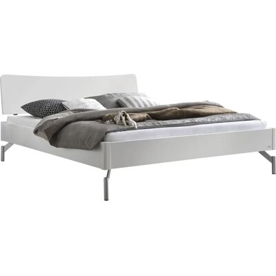 Hasena Albinia Holzbett - Weiß/Grau Modernes Minimalistisches Schlafzimmer Hasena Albinia Holzbett - Weiß/Grau Modernes Minimalistisches Schlafzimmer