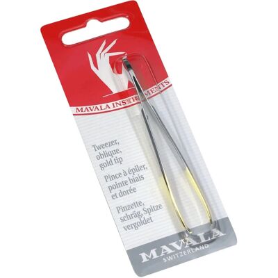 Mavala Oblique Tweezer with Gold Tips - Tweezers Mavala Oblique Tweezer with Gold Tips - Tweezers